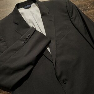 Brooks Brothers 346 Explorer Fitzgerald Wool Poly Stretch Blazer Size 44L Gray‎